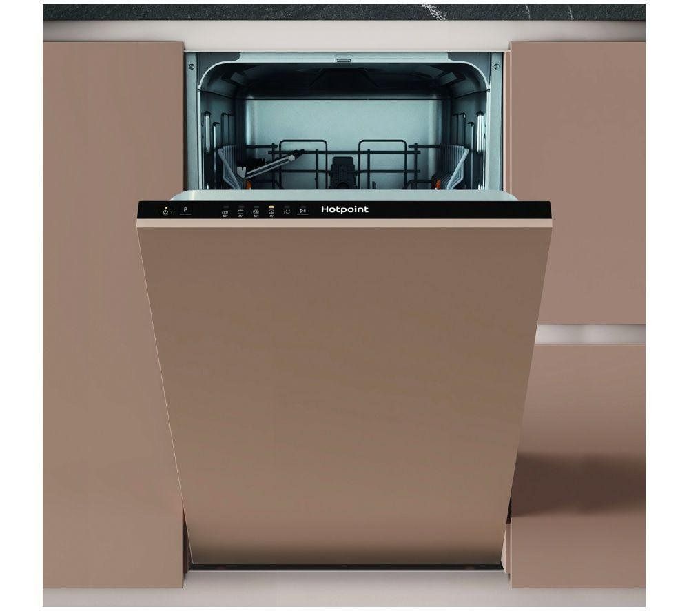 HOTPOINT HP2ID10CS80UK Integrated Slimline Dishwasher - Black, Black - Image 1