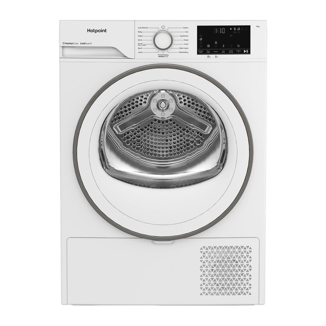 Hotpoint PetHairCare C HD 113M WW UK 11 kg Heat Pump Tumble Dryer - White, White - Image 1