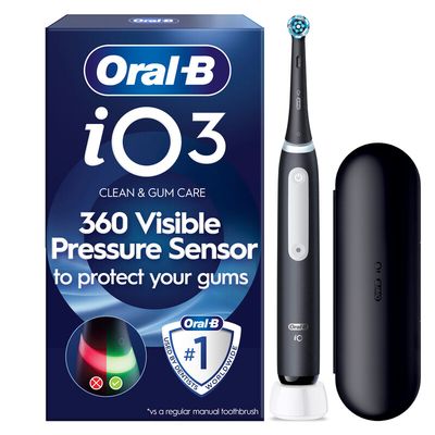 ORAL-B iO3 Electric Toothbrush & Travel Case - Black, Black