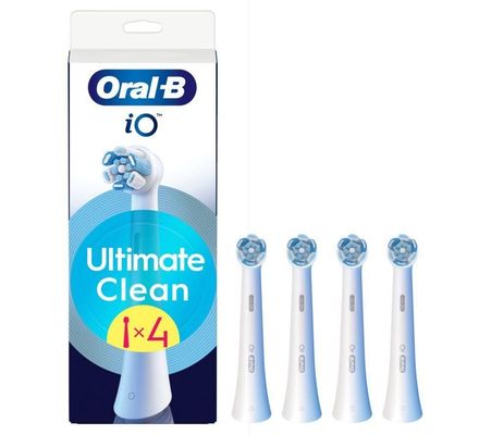 ORAL B iO Ultimate Clean Replacement Toothbrush Head Pack of 4, White