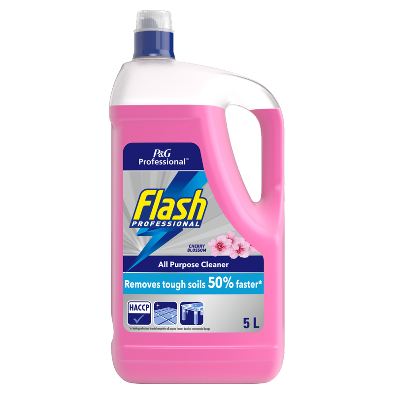 Flash Professional All Purpose Cleaner, 5l, Lemon, Removes tough soils 50% faster - Image 1