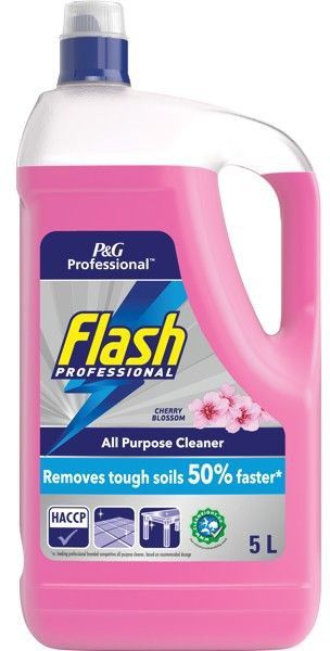 Flash Professional All Purpose Cleaner, 5l, Lemon, Removes tough soils 50% faster - Thumbnail 2
