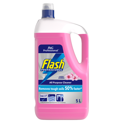 Flash Professional All Purpose Cleaner, 5l, Lemon, Removes tough soils 50% faster