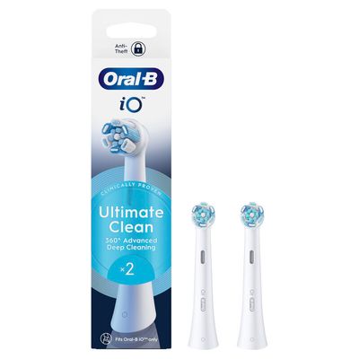 ORAL-B iO Ultimate Clean Replacement Toothbrush Head Pack of 2, White