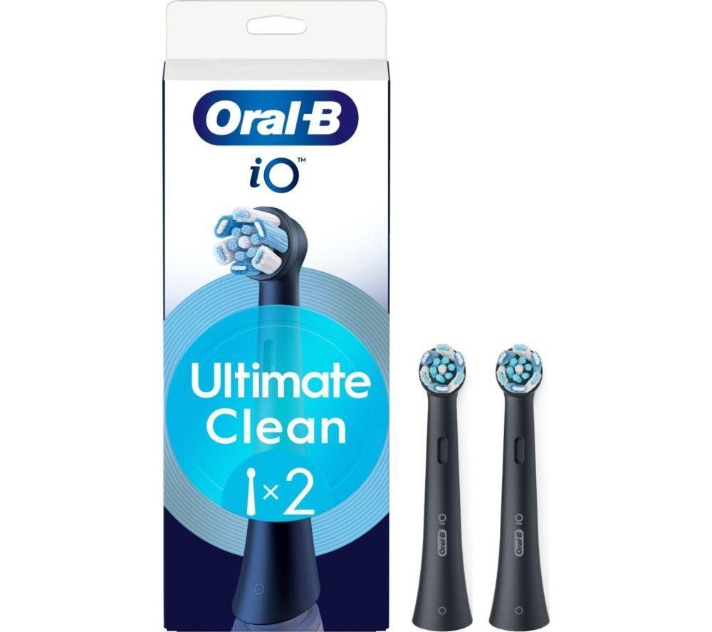 ORAL B iO Ultimate Clean Replacement Toothbrush Head Pack of 2, Black - Image 1