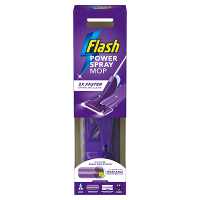 Flash Powerspray Washable Mop Starter Kit - Purple
