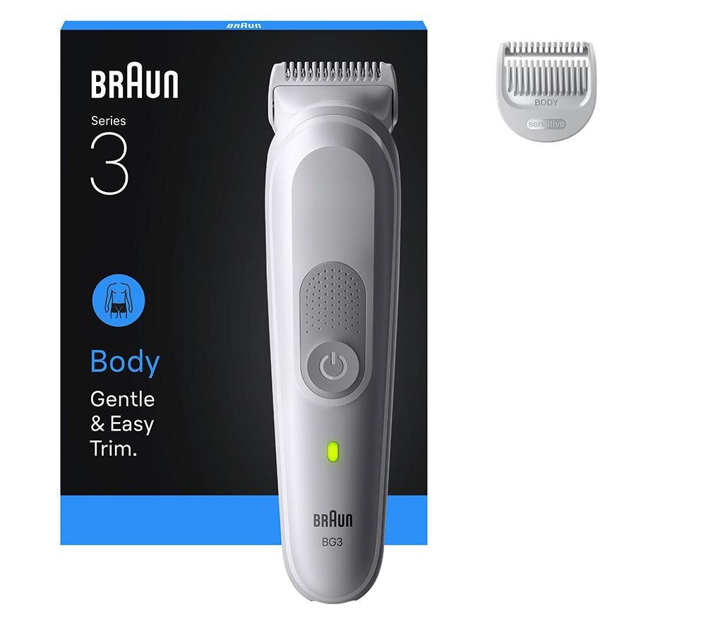 BRAUN Series 3 BRABG3500 Wet & Dry Body Groomer - Grey, Silver/Grey - Image 1