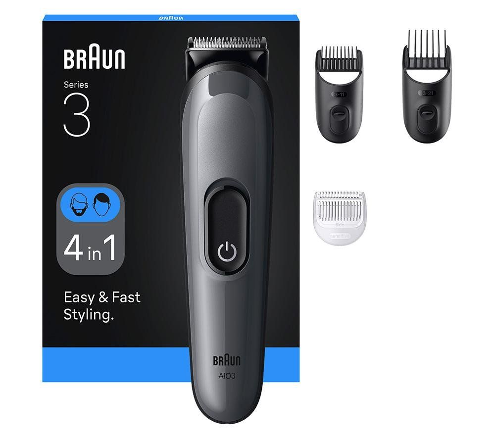 BRAUN BRAAIO3500 All-in-One Trimmer Kit - Grey, Silver/Grey - Image 1