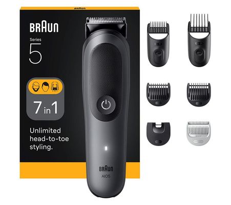 BRAUN Series 5 AIO5520 7-in-1 Wet & Dry Trimmer - Grey, Silver/Grey