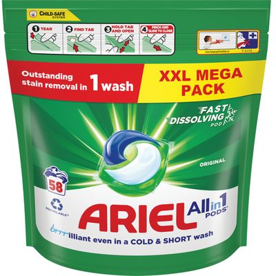 Ariel 3in1 PODS®, Washing Capsules 58