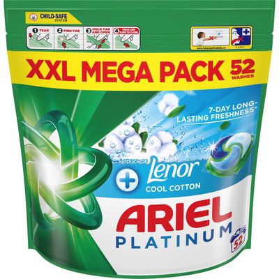 Ariel Cool Cotton Pods 52 Washes - White