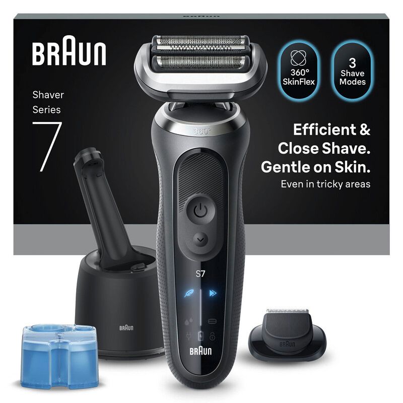 BRAUN Series 7 72-G7200CC Wet & Dry Foil Shaver & 4-in-1 SmartCare Centre - Grey, Black - Image 1