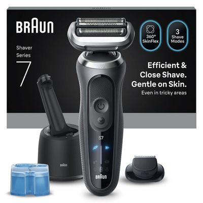 BRAUN Series 7 72-G7200CC Wet & Dry Foil Shaver & 4-in-1 SmartCare Centre - Grey, Black