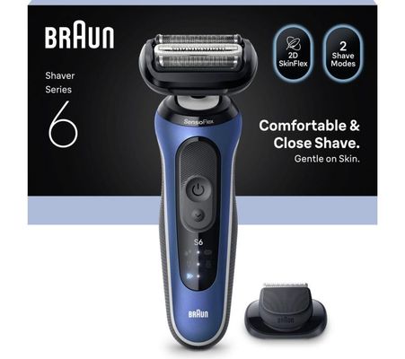BRAUN Series 6 BRA62-B1200S Wet & Dry Shaver - Blue, Blue