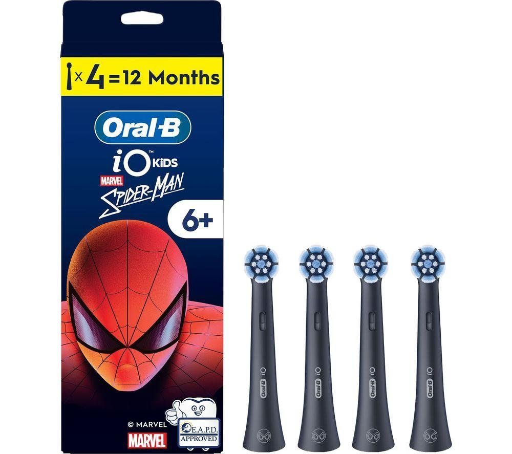 ORAL-B iO Kids Marvel Spiderman Replacement Toothbrush Head Pack of 4 - Image 1