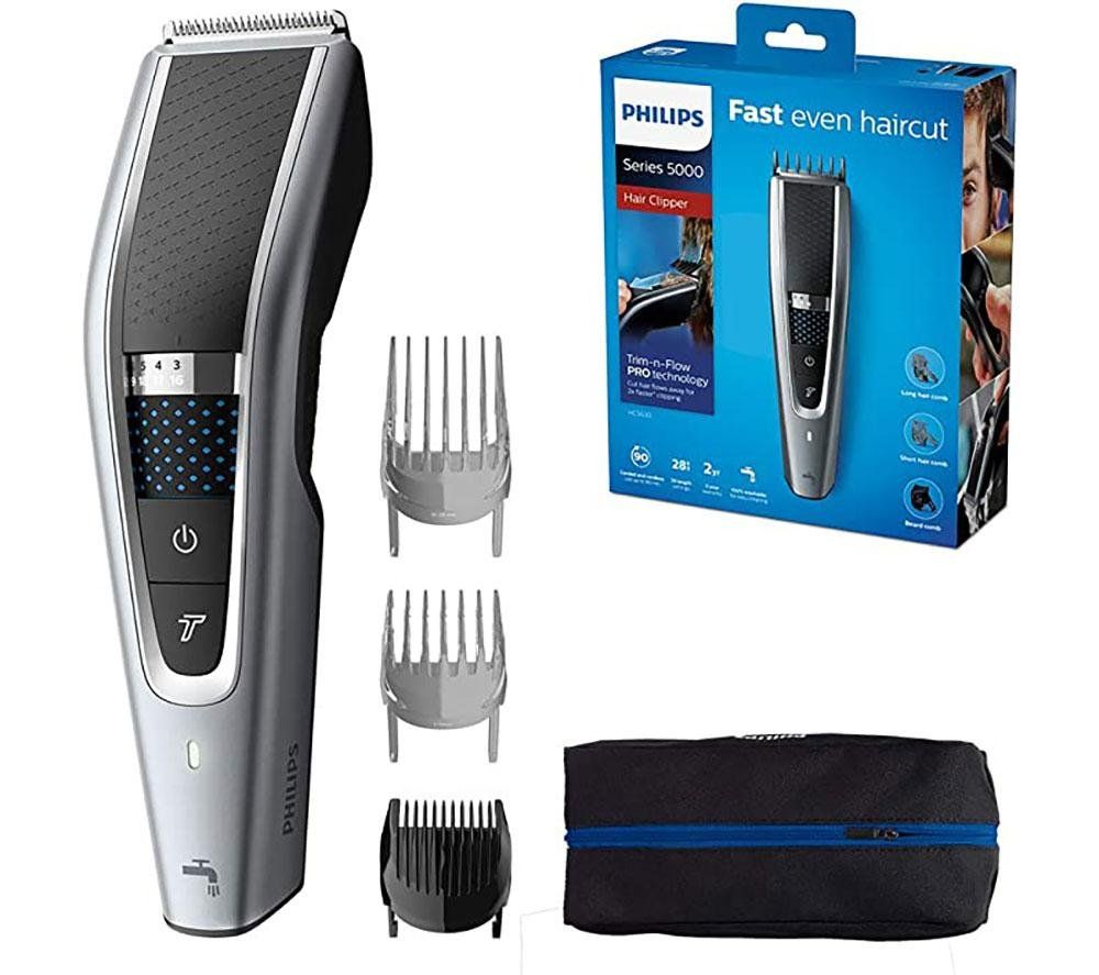 PHILIPS Series 5000 HC5630/13 Hair Clipper - Black & Silver, Black,Silver/Grey - Image 1