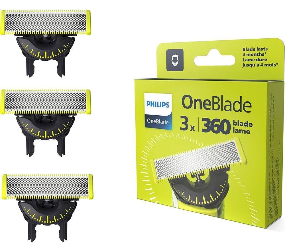 PHILIPS OneBlade QP430/50 Replacement Blades - Pack of 3, Black,Green - Image 1