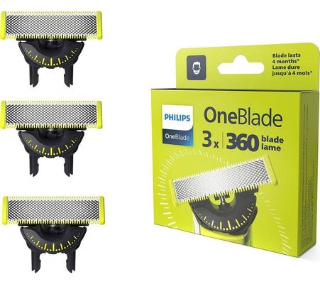PHILIPS OneBlade QP430/50 Replacement Blades - Pack of 3, Black,Green