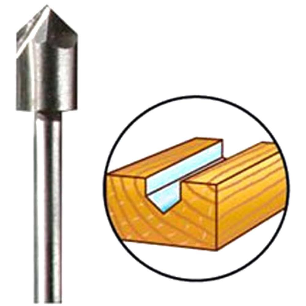 Dremel 640 V Groove Router Bit 6.4mm Pack of 1 - Image 1