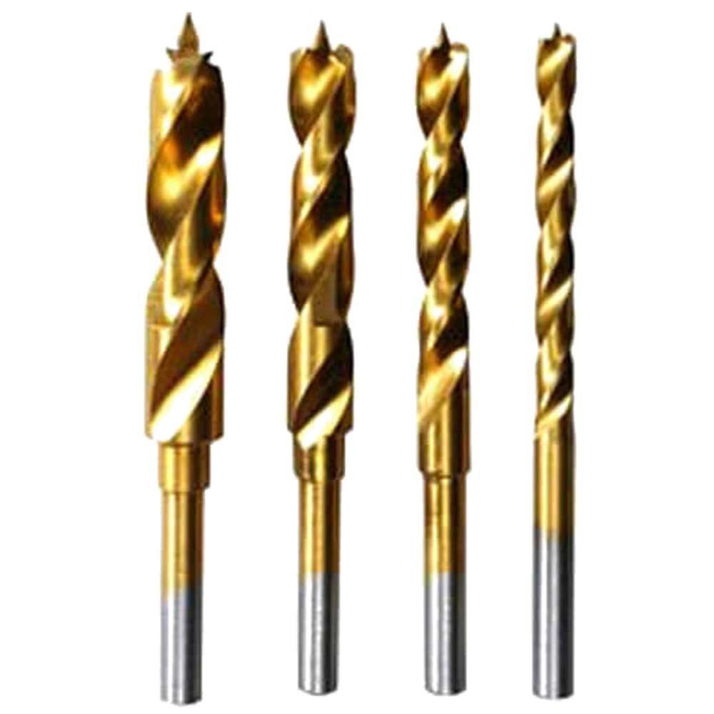 Dremel 4 Piece Titanium Coated Brad Point Wood Drill Bit Set - Image 1
