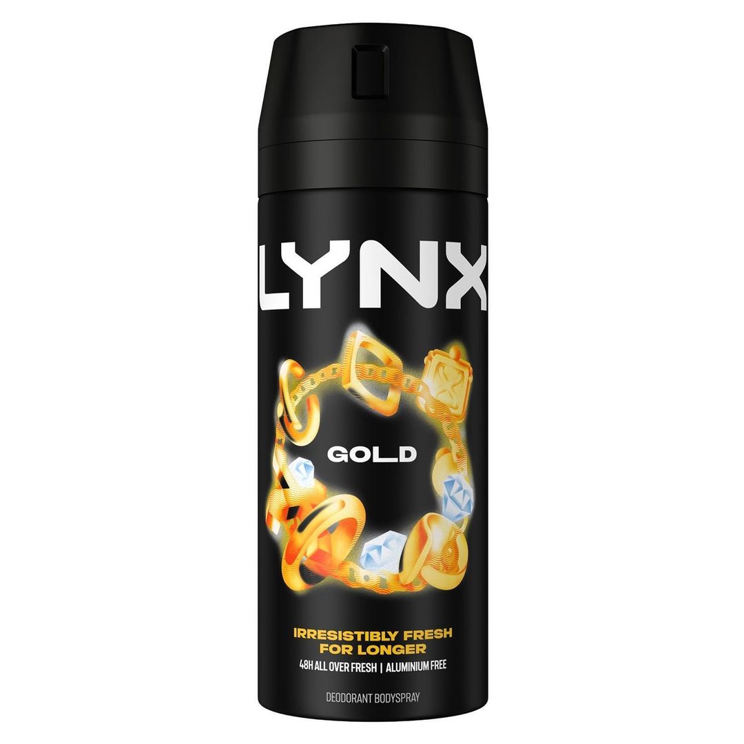 Lynx Gold Body Spray Deodorant 48Hrs High Definition Fragrance 150ml, 36 Pack - 7cm - Image 1