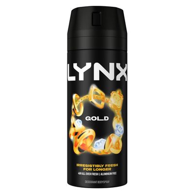 Lynx Gold Body Spray Deodorant 48Hrs High Definition Fragrance 150ml, 36 Pack - 7cm