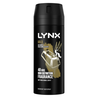 Lynx Gold Body Spray Deodorant 48Hrs High Definition Fragrance 150ml, 36 Pack - 7cm - Thumbnail 2