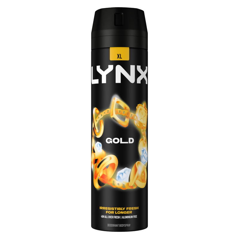 Lynx XL 48-H High Definition Fragrance Gold Body Spray Deodorant 12 Pk, 200ml - 5cm / 17cm - Image 1