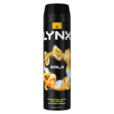 Lynx XL 48-H High Definition Fragrance Gold Body Spray Deodorant 12 Pk, 200ml - 5cm / 17cm