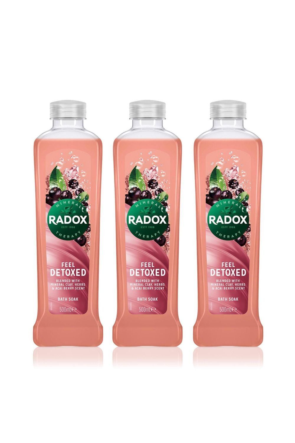 Radox Nature Inspired Fragrances Bath Soak, Feel Detoxed,500ml - Buy 6 - Image 1