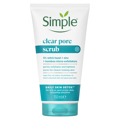 Simple Daily Skin Detox Pore Polishing Face Scrub for Oily Skin, 150ml - Buy 3