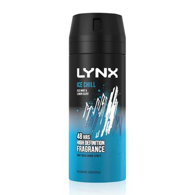Lynx Ice Chill Body Spray 48H High Definition Iced Mint & Lemon 150ml, 18 Pack - 5cm
