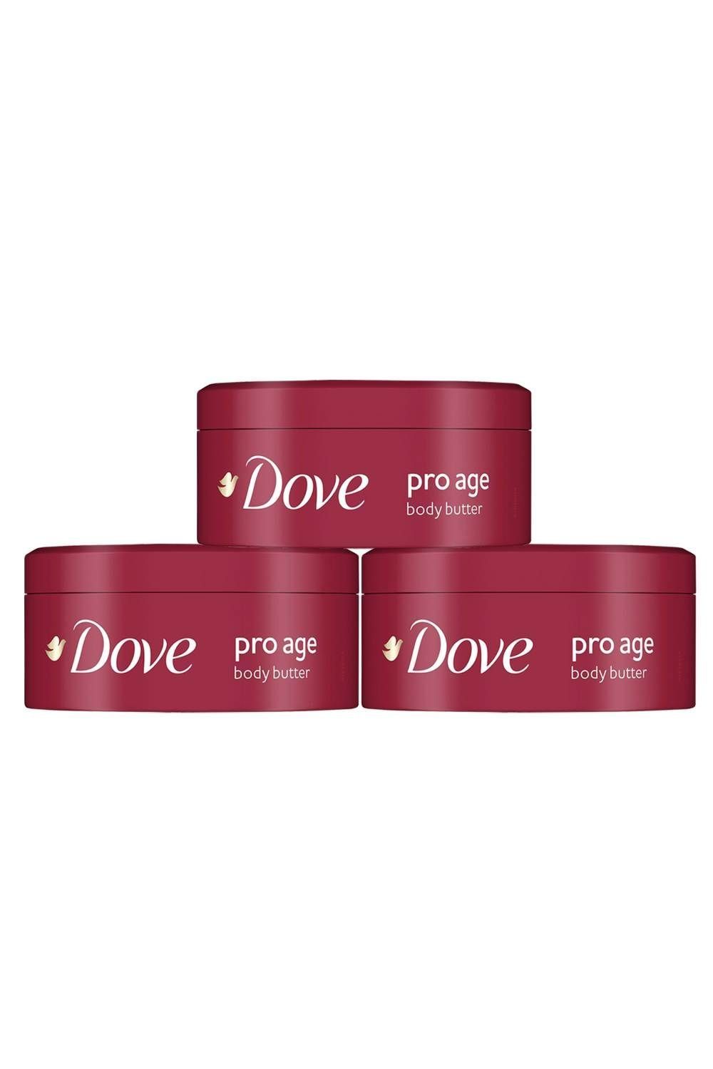 Dove Women's Pro Age 'Body Butter' Nourishing Body, 3x250ml in Maroon - Image 1