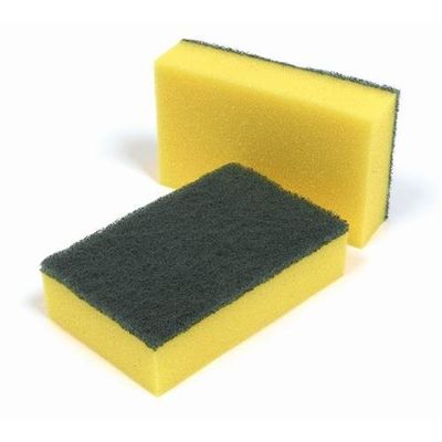 ValueX Foamback Sponge Scourer Green/Yellow (Pack 10) - 705004