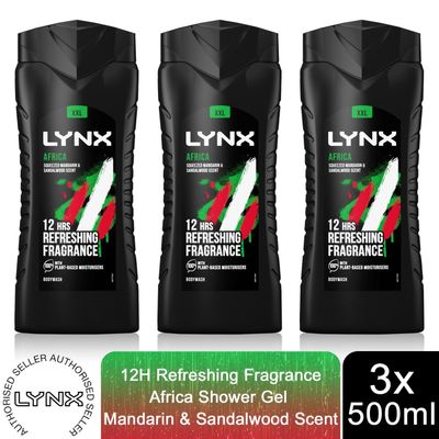 Lynx 12H Refreshing Fragrance Shower Gel with Moisturisers, 3x or 6x, 500ml - Green - Thumbnail 2