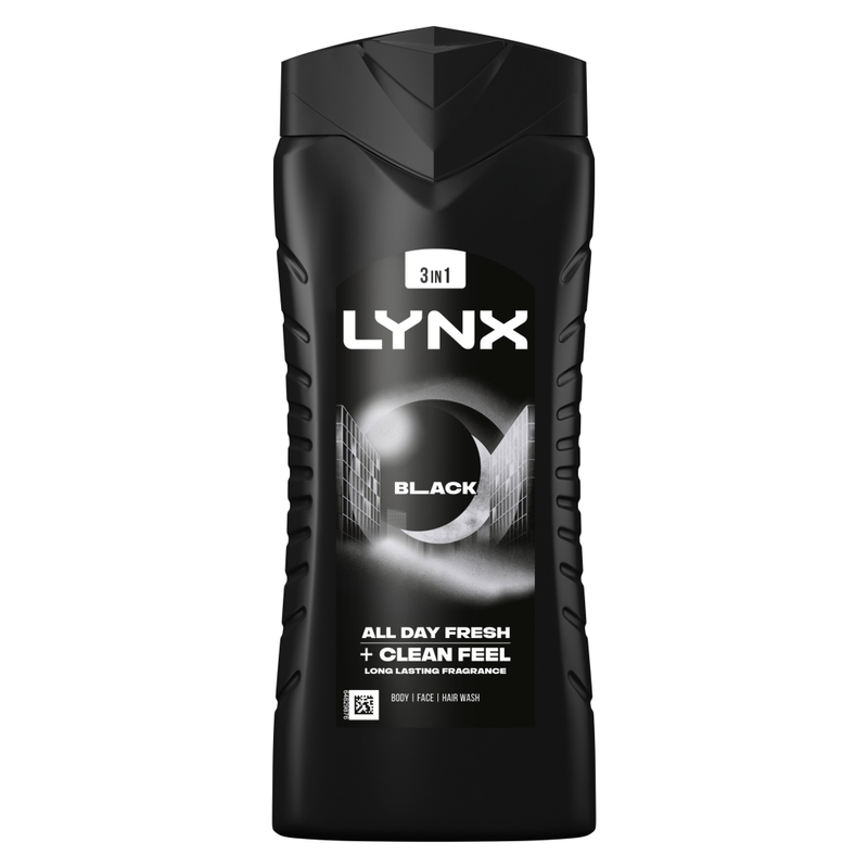 Lynx 12H Refreshing Fragrance Shower Gel with Moisturisers, 3x or 6x, 500ml - Black - Image 1