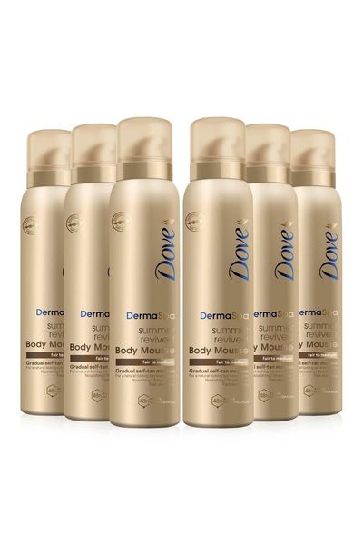 Dove Women's Self Tan 'Body Mousse' for Fair/Medium Skin, 6x150ml in Gold