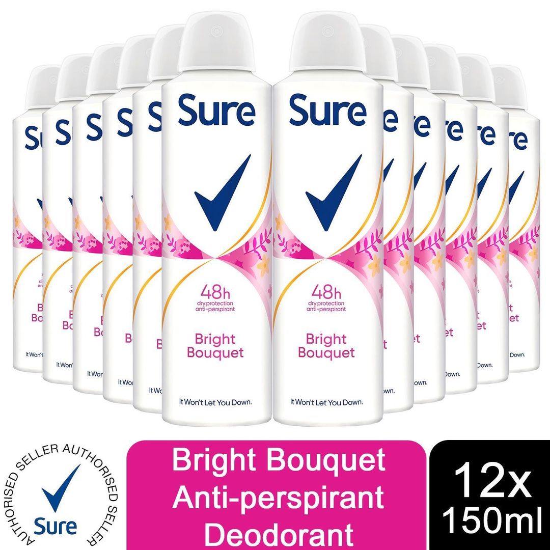 Sure Women Motion Sense Antiperspirant Deodorant Bright Bouquet, 150ml - Buy 12 / 34cm - Image 1