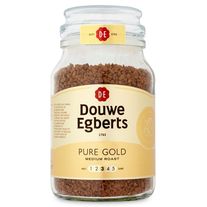 Douwe Egberts Pure Gold Medium Roast Instant Coffee 190g - Image 1