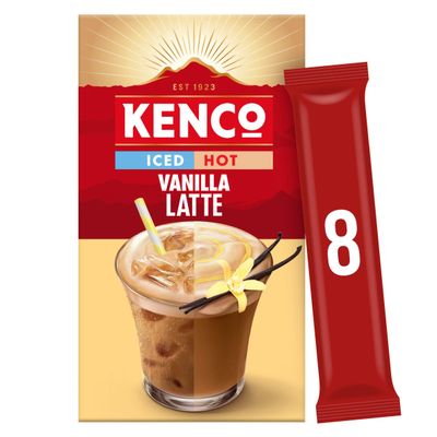 Kenco Iced Hot Vanilla Latte Instant Coffee Sachets x8 - Thumbnail 2