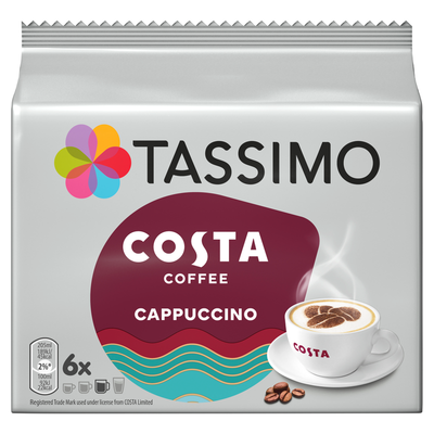 Tassimo Costa Cappuccino Coffee Pods x6