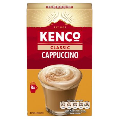 Kenco Cappuccino Instant Coffee Sachets x8