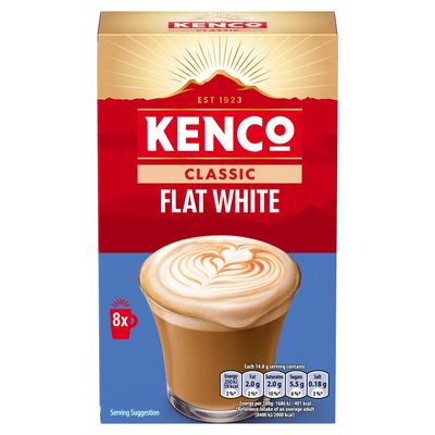 Kenco Flat White Instant Coffee Sachets x8