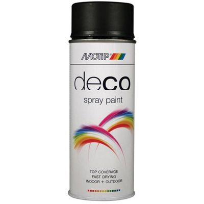 Motip® 01601 Deco Spray Paint Matt Ral 9005 Deep Black 400Ml - Thumbnail 2