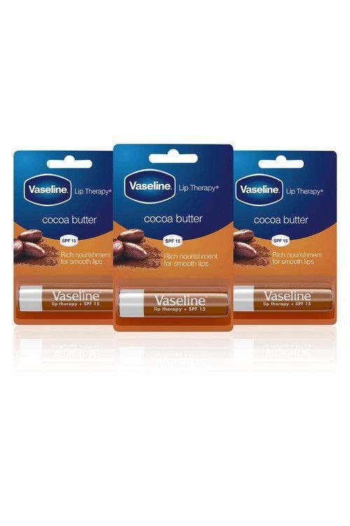 Vaseline Lip Therapy with SPF 15 Essential Moisture, Cocoa Lipstick, 4g - Buy 4 / 120g - Image 1