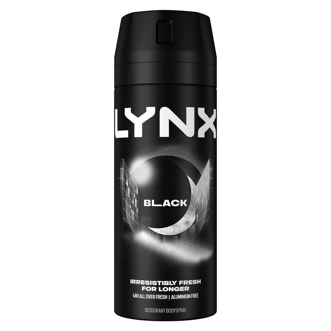 Lynx Black Body Spray Deodorant 48Hrs High Definition Fragrance 150ml, 36 Pack - 7cm - Image 1