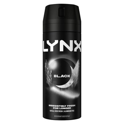 Lynx Black Body Spray Deodorant 48Hrs High Definition Fragrance 150ml, 36 Pack - 7cm