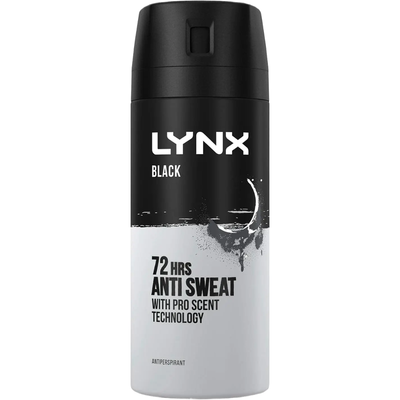 Lynx Black Body Spray Deodorant 48Hrs High Definition Fragrance 150ml, 36 Pack - 7cm - Thumbnail 2