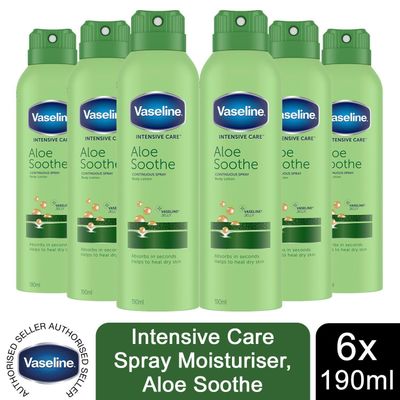 Vaseline Intensive Care Spray Moisturiser Aloe Soothe, 190ml - Buy 6 / 6 - Thumbnail 2