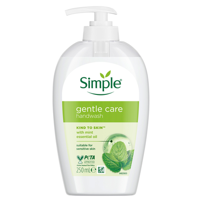 Simple Kind to Skin Gentle Care 'Hand wash' with Mint oil, 3x250ml in White - Thumbnail 2
